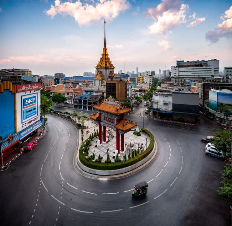 Odeon Circle gate at the center of Chinatown in Bangkok