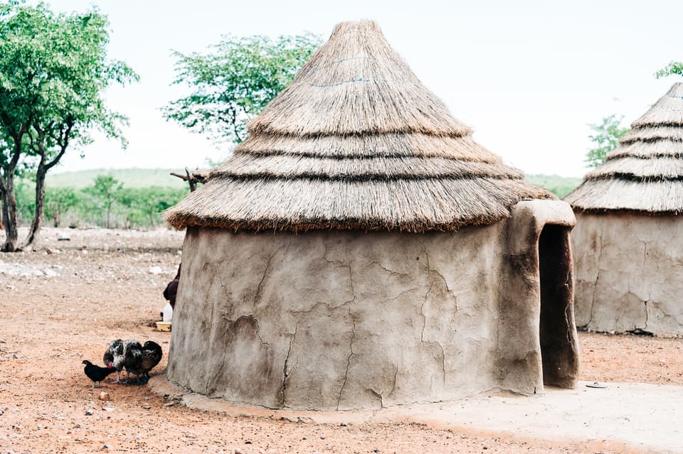 Himba hut in Namibia with traditional architecture